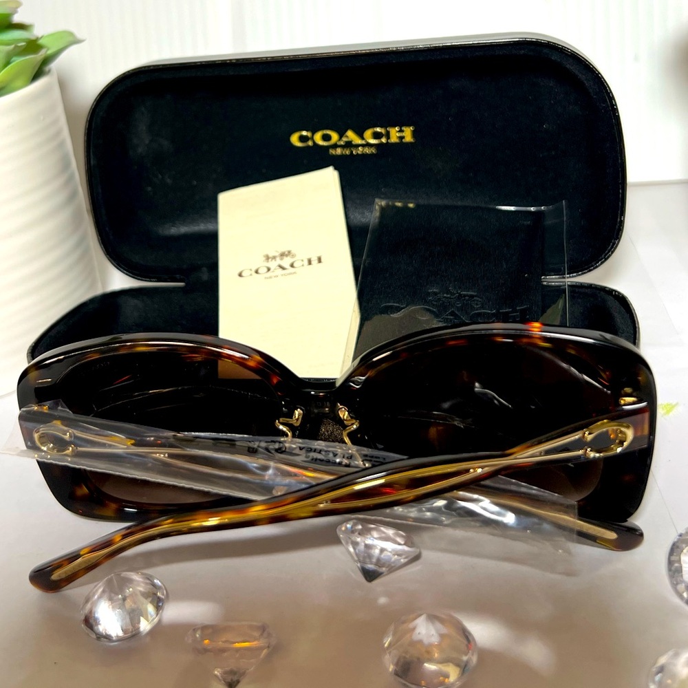 Coach Brown Tortoiseshell Sunglasses Classic Style New - Picture 8 of 12